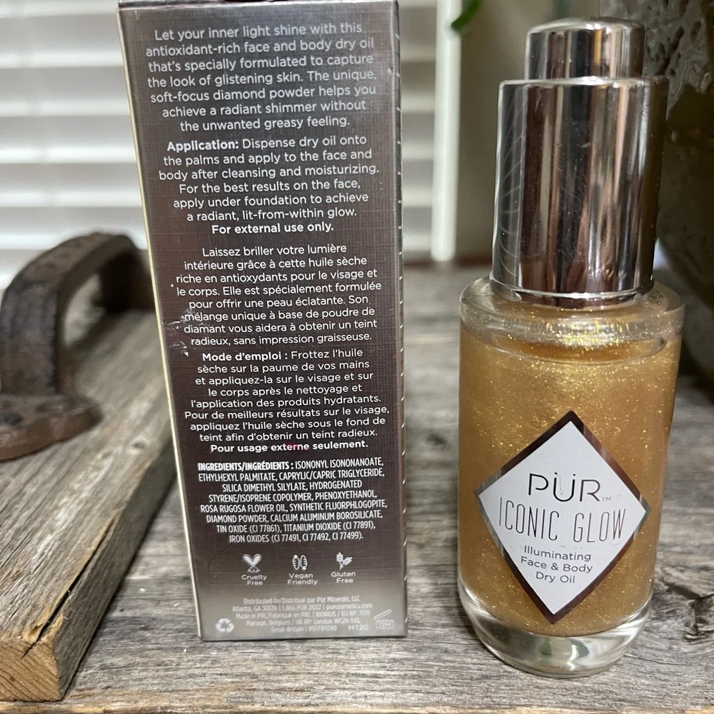 Pur Iconic Glow Illuminating Face & Body Dry Oil NIB 1 Oz